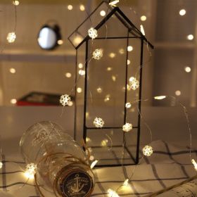 Newsoo copper line star lights LED lights flashing lights string lights star girl heart room dormitory layout decoration (Option: Snowflake-3M30-5AABattery)