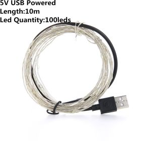 Christmas Light Led Outdoor Battery USB Powered 2m 5m10m String Lights Cooper Wire Garland Wedding Party Decoration Fairy Lights (Option: White-10m USB)