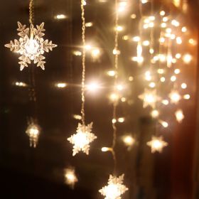 LED ice bar lamp snowflake hanging (Option: Warm white-3.5m-EU 220V)