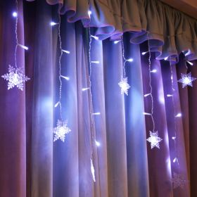 LED ice bar lamp snowflake hanging (Option: Purple-3.5m-UK 220V)