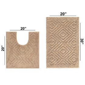 Trier Collection (Color: Lt Beige, size: 2 Piece Set (20" x 20" | 20" x 30"))