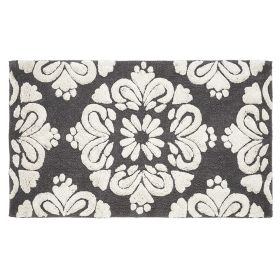 Medallion Collection (Color: Charcoal/Natural, size: 24" x 40" Rectangle)