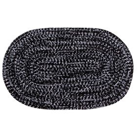 Chenille Tweed Collection (Color: Black/Gray, size: 22" x 40" Oval)