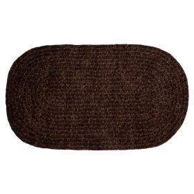 Chenille Solid Collection (Color: Chestnut, size: 22" x 40" Oval)