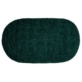 Chenille Solid Collection (Color: Emerald Green, size: 22" x 40" Oval)