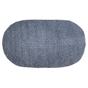 Chenille Solid Collection (Color: Gray, size: 22" x 40" Oval)