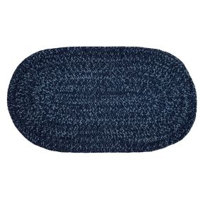 Chenille Tweed Collection (Color: Navy/Smoke Blue, size: 22" x 40" Oval)