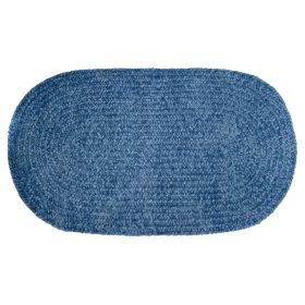 Chenille Solid Collection (Color: Smoke Blue, size: 22" x 40" Oval)