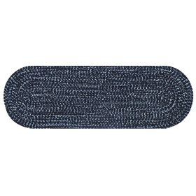 Chenille Tweed Collection (Color: Navy/Smoke Blue, size: 24" x 72" Runner)