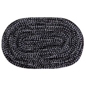 Chenille Tweed Collection (Color: Black/Gray, size: 60" x 96" Oval)