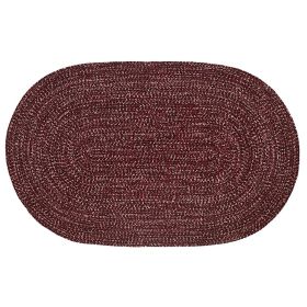 Chenille Tweed Collection (Color: Burgundy/Mauve, size: 60" x 96" Oval)