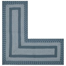 Newport Collection (Color: Slate Blue, size: 20" x 48" x 48" L-Shape)