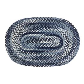 Ombre Chenille Collection (Color: Blue, size: 20" x 30" Oval)