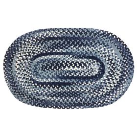 Ombre Chenille Collection (Color: Blue, size: 36" x 60" Oval)