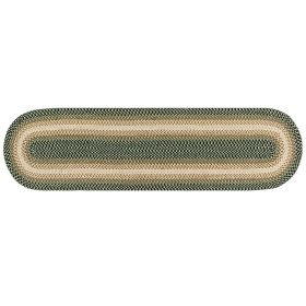 Woodbridge Oval Collection (Color: Green, size: 24" x 108" Runner)