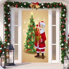 Christmas Festival Door Set Decorative Cloth (Option: SDMT129-Width 90cmx Height 200cm)