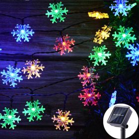 LED Solar Snowflake Light String Garden Christmas Tree Decoration (Option: Color snowflakes-12meters and 100lights with Tw)