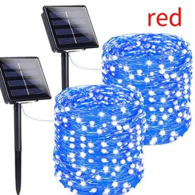 Outdoor Rain-proof Solar Copper Wire Lamp (Option: Red-22meters 200lamp)